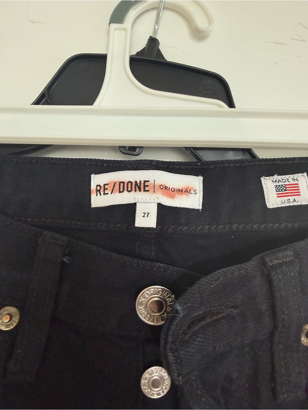 Re/Done Black Button-Fly Jeans